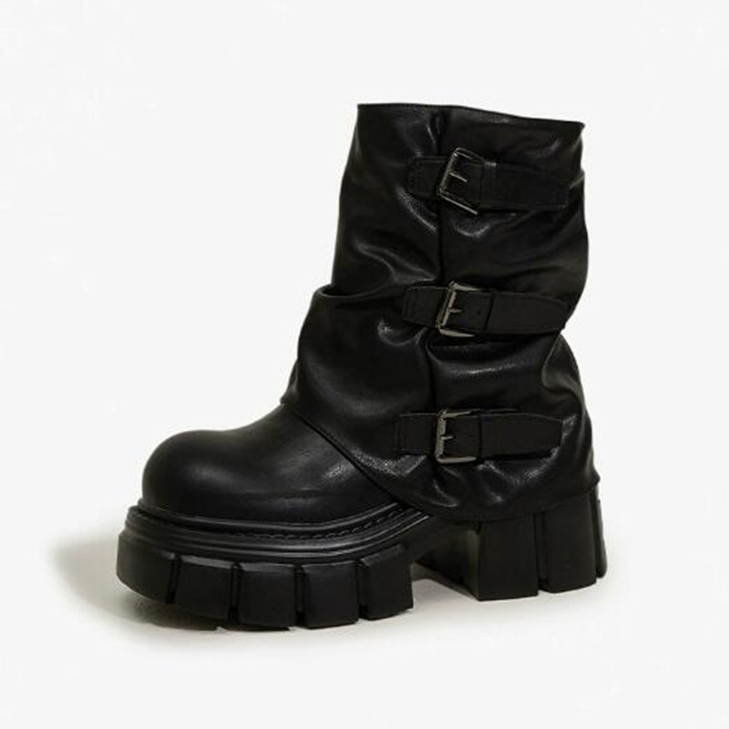 Riding Boot Short - أحذية نسائية بكعب سميك ونعل مخفي