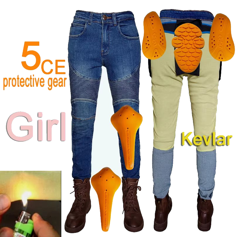 Motorcycle Gear Women - سروال جينز نسائي للدراجات النارية كيفلر