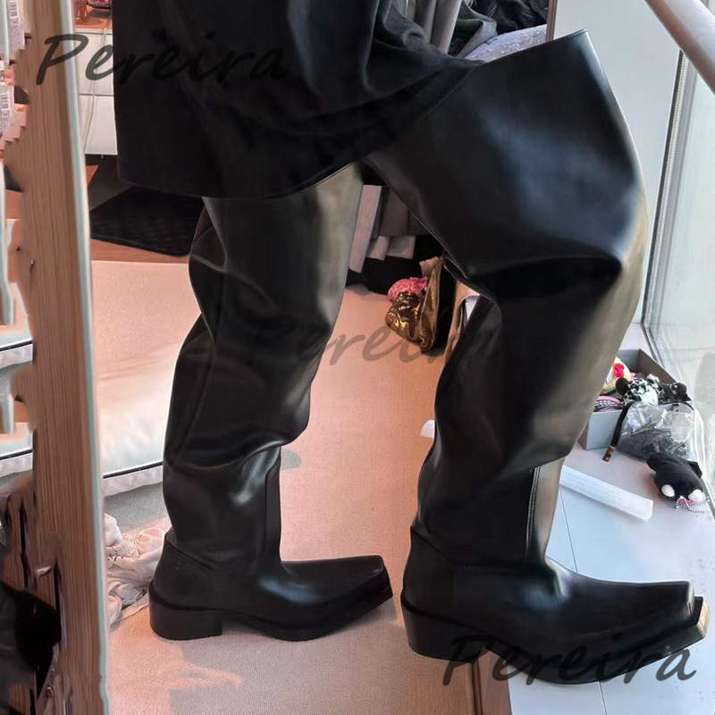 Riding Boot Short - سميكة سوليد فوق الركبة الأحذية للرجال