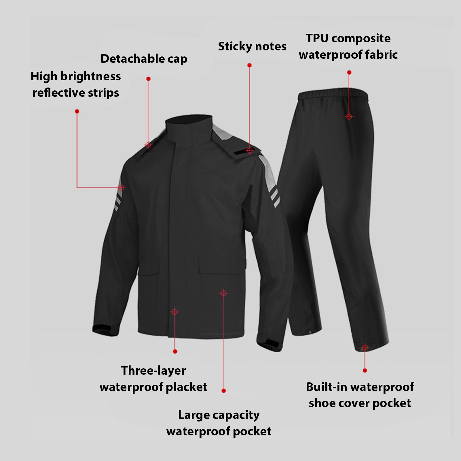 بدلات مطر مقاومة للماء للرجال، - مراجعة Motorcycle Gear Rain وسعره