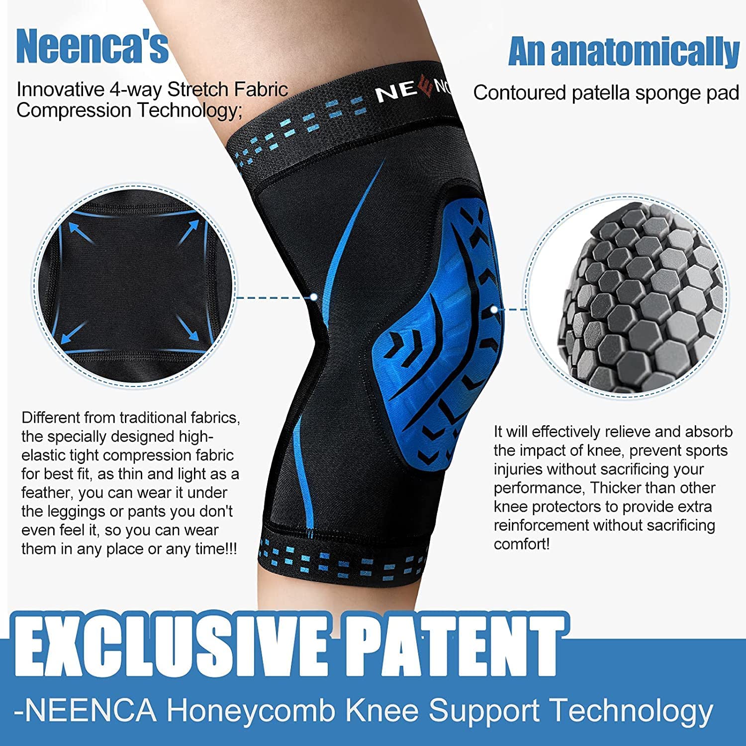 NEENCA الركبة هدفين ضغط الركبة - مراجعة Knee Guard Hard وسعره