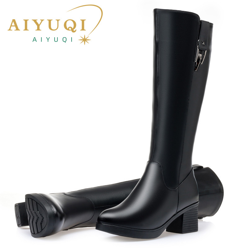 AIYUQI الشتاء النساء أحذية طوي - مراجعة Riding Boot Short وسعره